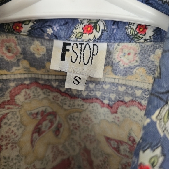 Vintage FStop Sleeveless Button Down Floral Paisley Western Women's Size S - Picture 4 of 5